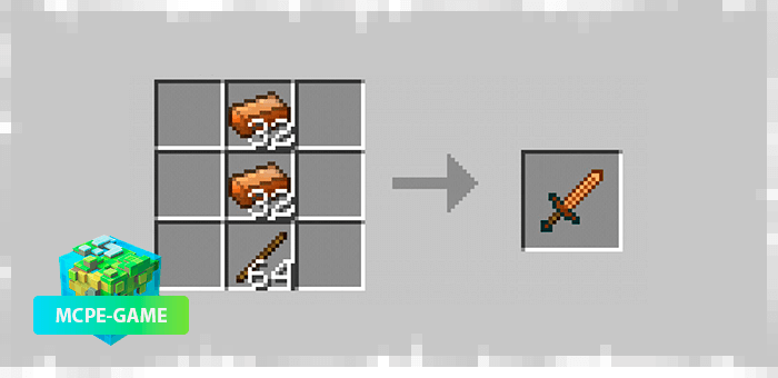 Recipe for Nether Ores Sword Crafting for Minecraft PE