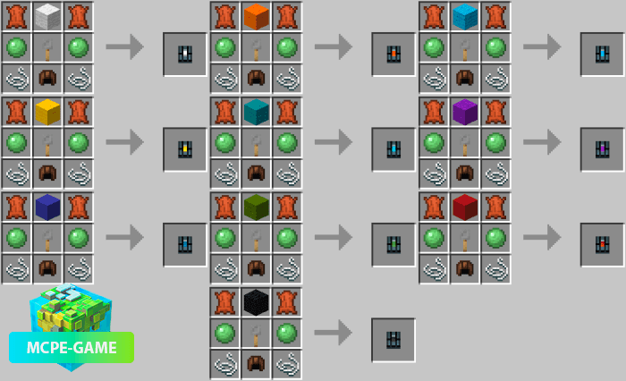 Parachute crafting recipes in Minecraft PE