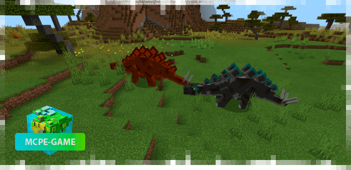 Stegosaurus from the Prehistoric Rift mod in Minecraft PE