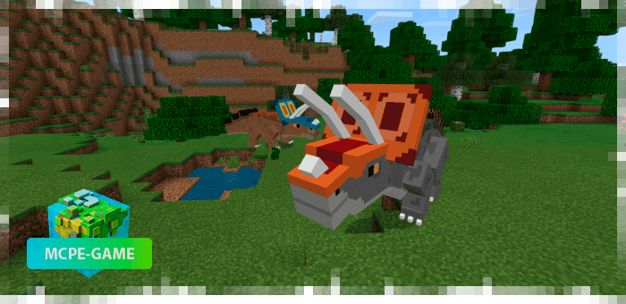Triceratops from the Prehistoric Rift mod in Minecraft PE
