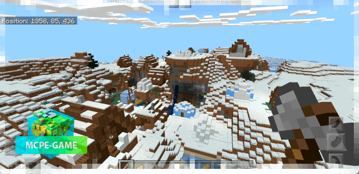 Snow Sid with two villages and a cave