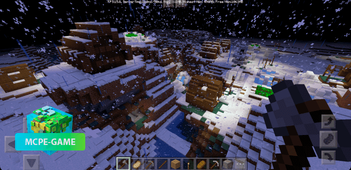Снежный сид с двумя деревнями и пещерой