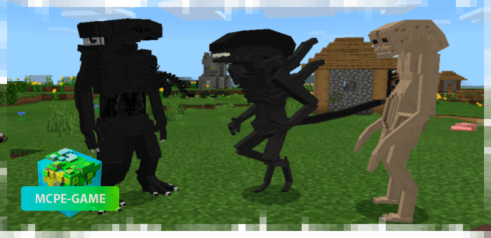 Aliens from the Xenocraft mod on Minecraft PE