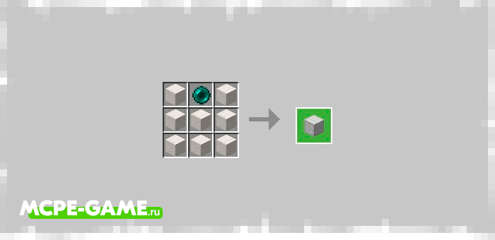 Recipe for Crafting Elevator Block Up from the EnderBlock Elevator mod in Minecraft PE