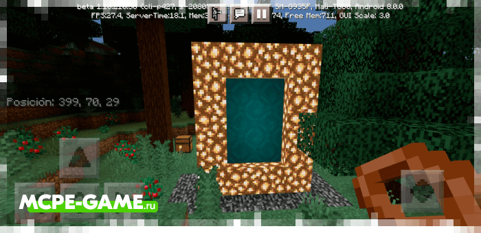 A ready-made portal to the upper world in Minecraft from the Ethercraft mod