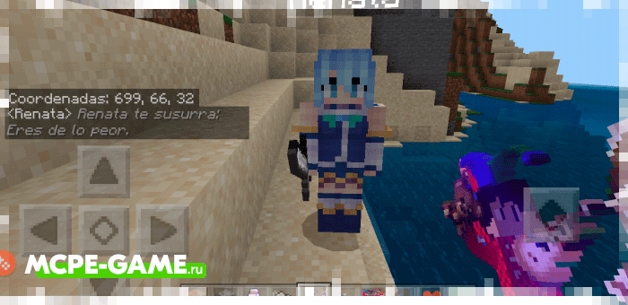 Girls from the Fenix Family mod in Minecraft PE