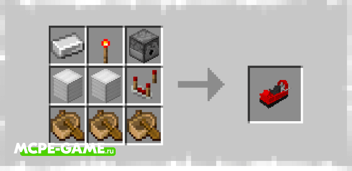 Recipe for rover crafting in Minecraft from the Havercraft mod