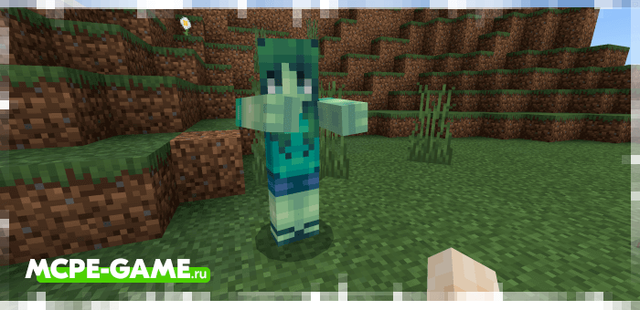 Zombie Girl from Improved Zombies mod in Minecraft PE