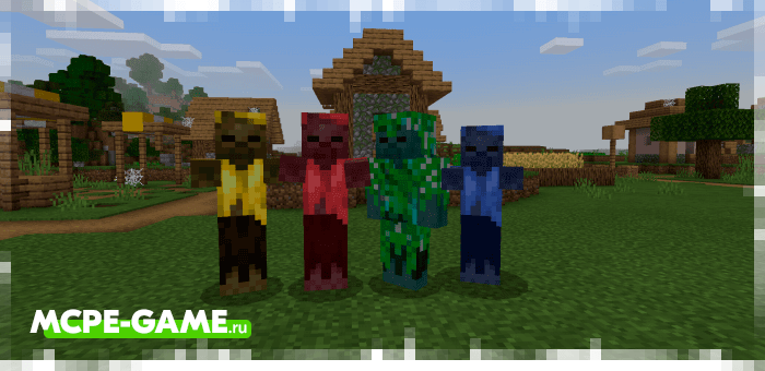 New Zombies from the More Zombies mod for Minecraft PE