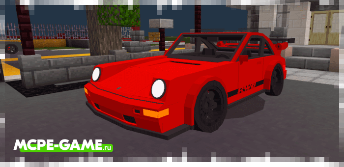 Porsche 964 in Minecraft in red