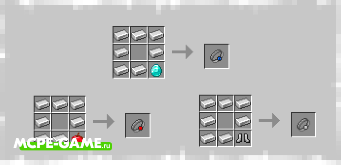 Ring Crafting Recipes from the Rings Of The Power mod in Minecraft PE