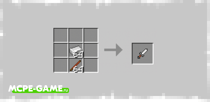 Recipe for Crafting a Blade from the More Spartan Weapon mod in Minecraft
