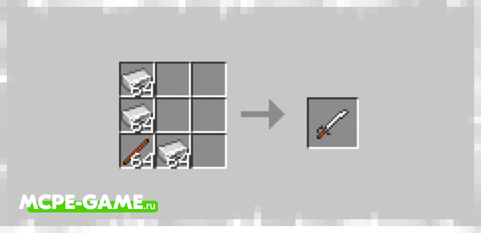Recipe for Crafting a Saber from the More Spartan Weapon mod in Minecraft