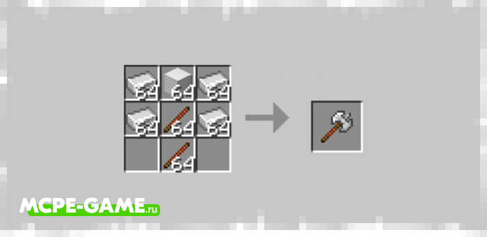 Battle Axe Recipe from the More Spartan Weapon mod in Minecraft