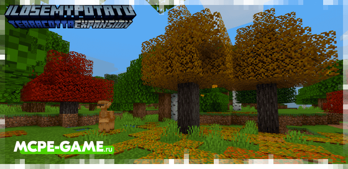 Maple Forest Biome from the Terracotta Expansion mod in Minecraft PE