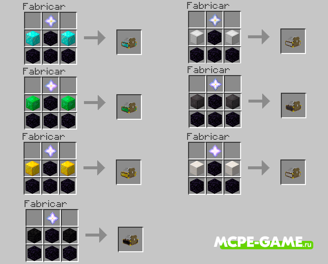 Ore Generator Crafting Recipes from the Ore Generator mod in Minecraft