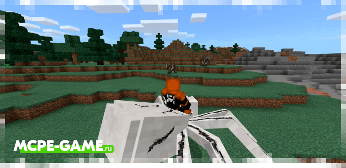 White Spiders from the VenomCraft mod in Minecraft