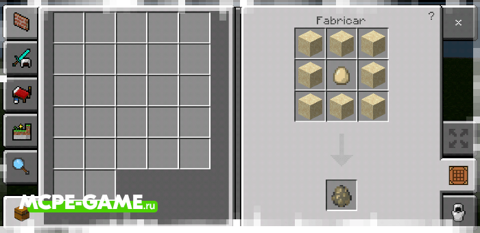 Recipe for Crafting a Desert Zombie Call Egg with the Crafting of Egg Generator and Items mod in Minecraft