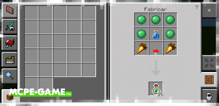 Recipe for Crafting a Flask of Experience with the Crafting of Egg Generator and Items mod in Minecraft