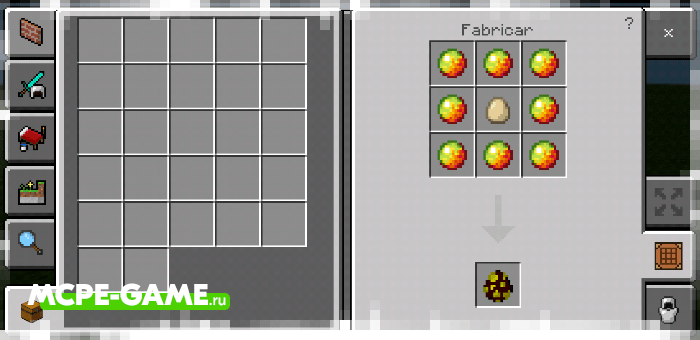 Recipe for Crafting Magma Egg with Crafting of Egg Generator and Items in Minecraft