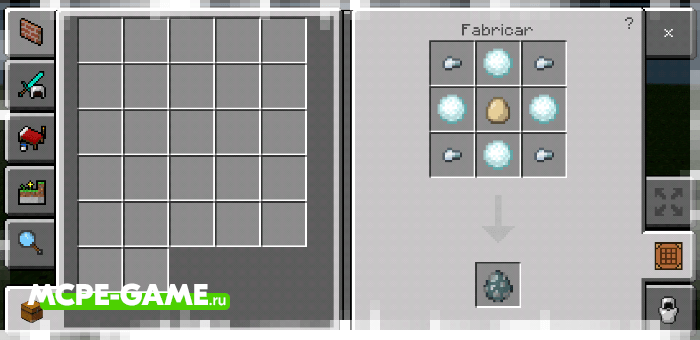 Recipe for Crafting an Ice Skeleton Call Egg with the Crafting of Egg Generator and Items mod in Minecraft