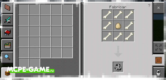 Recipe for Skeleton Calling Egg with Crafting of Egg Generator and Items in Minecraft