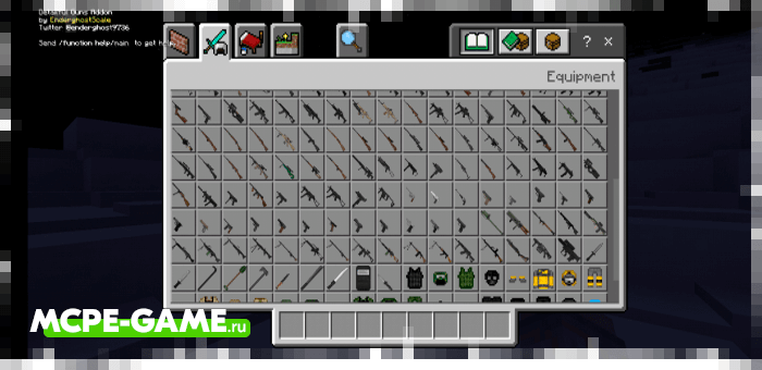 Weapons from the Detailful Guns mod for Minecraft