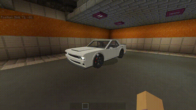 Анимация открытия дверей автомобиля Додж в Майнкрафт