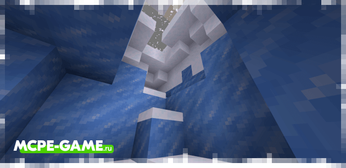 Ущелье в ледяную пещеру из мода Ice Caves для Minecraft