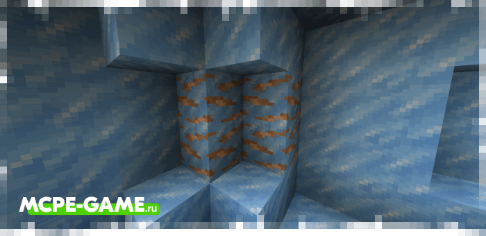 Frozen ore from the Ice Caves mod for Minecraft