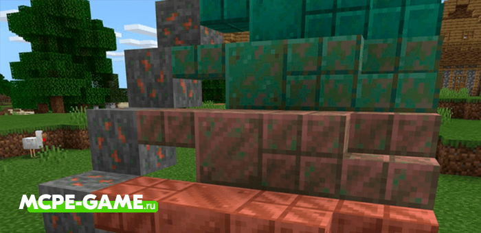 Copper ore and copper blocks from Minecraft 1.16.210.57