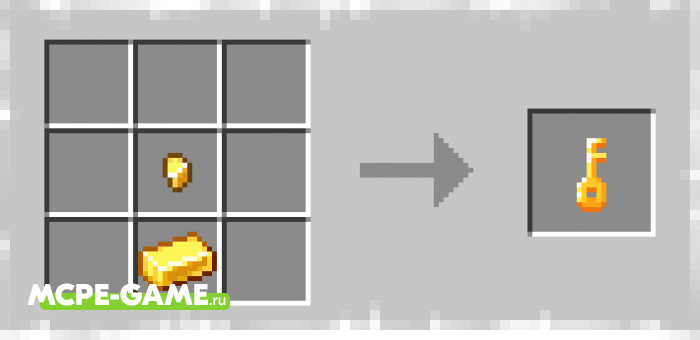 Recipe for Key Crafting from More Useful Chests mod for Minecraft
