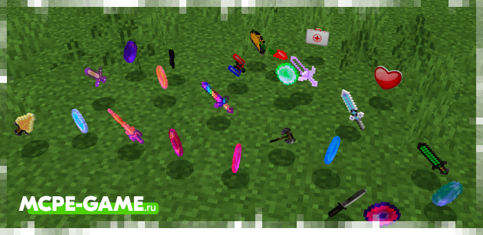 New items from the Rainbow Lucky Blocks mod in Minecraft