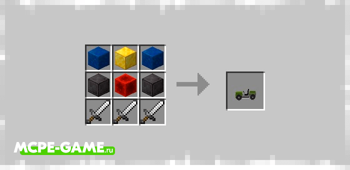 Lawnmower Craft Recipe from the Road Builder mod in Minecraft