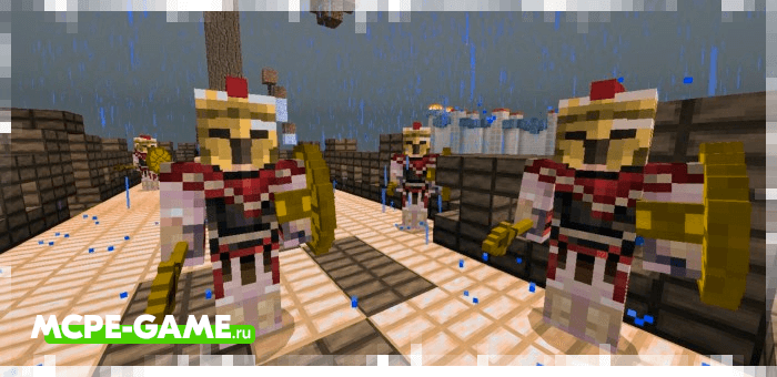 Spartans from the God Of War mod for Minecraft