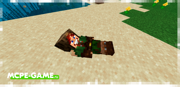 The player lies in Minecraft with More Body Actions mod