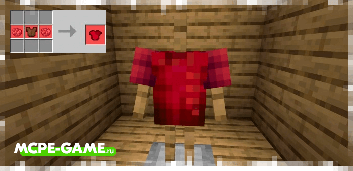 Красная футболка из мода More Clothes для Minecraft