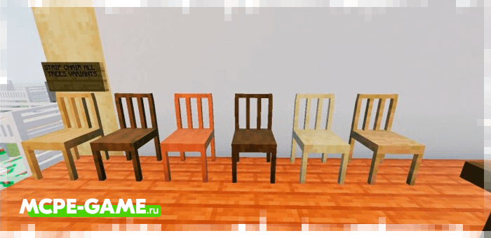 Kitchen tables and chairs from the Redred Craft mod for Minecraft