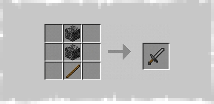 Native Rock Sword from the Super Swords mod for Minecraft