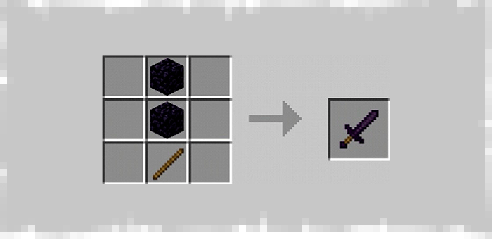 Obsidian Sword from the Super Swords mod for Minecraft