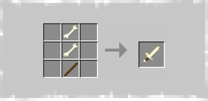 Костяной меч из мода Super Swords для Minecraft