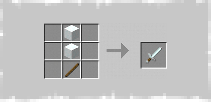 Снежный меч из мода Super Swords для Minecraft