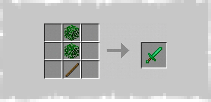 Травяной меч из мода Super Swords для Minecraft