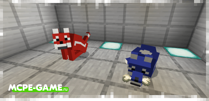 An old version of the Saint Bernard and wild dog from the Wolves+ mod for Minecraft