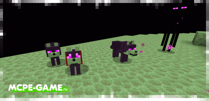 Ender's Dogs from the Wolves+ mod for Minecraft