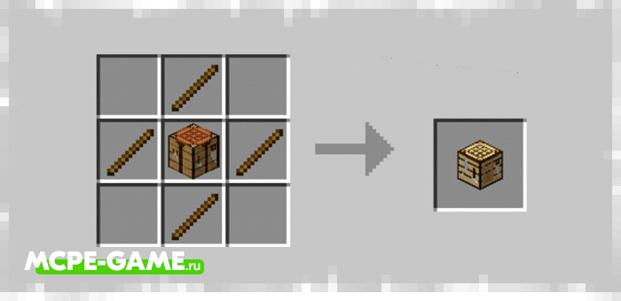 Рецепт крафта нового верстака из Minecraft мода Camouflage Door