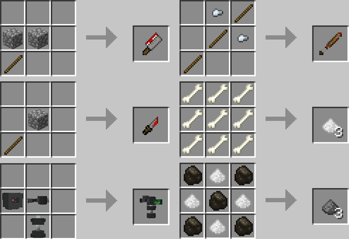 Minecraft Zombie Apocalypse Add-on Crafting Recipes